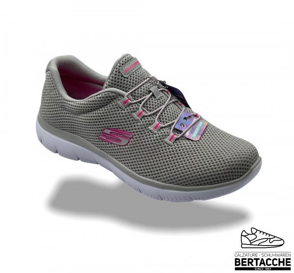 SKECHERS GREY-HOT PINK SL